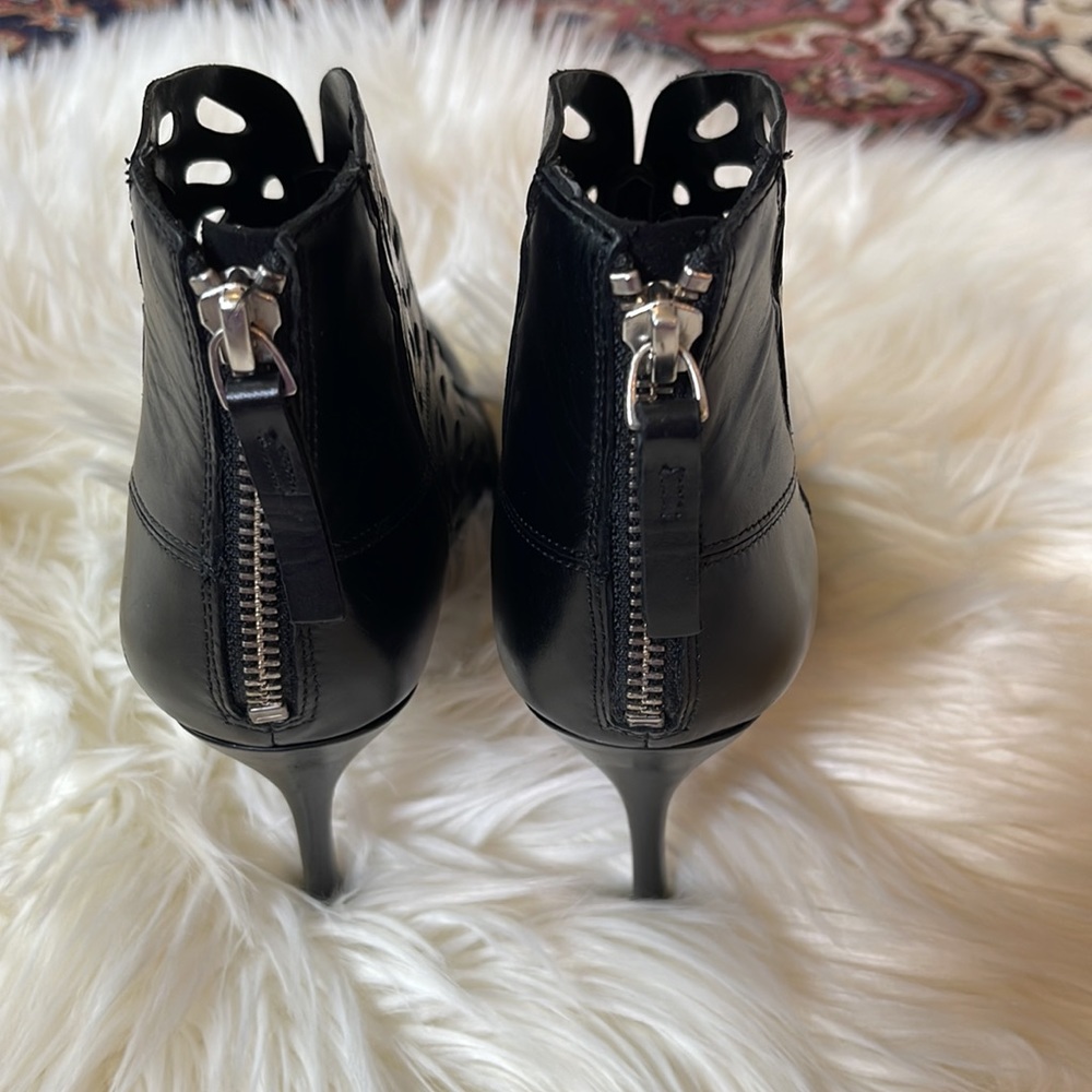 Black Nine West Laser-Cut Bootie - Picture 5 of 10